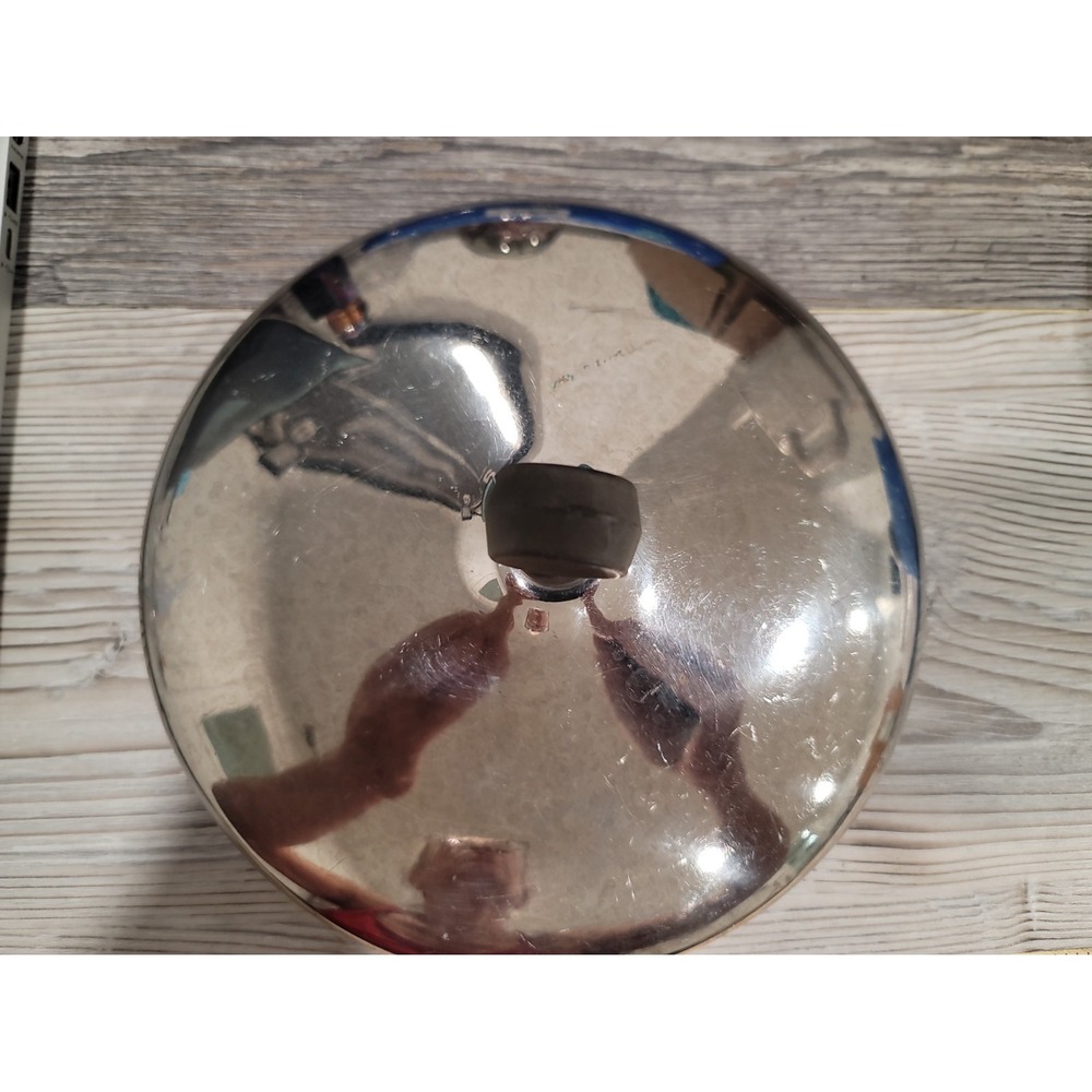 Farberware lid 7.5in stainless steel with black knob made in the USA vintage